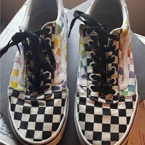 Rainbow checker Vans Size 9